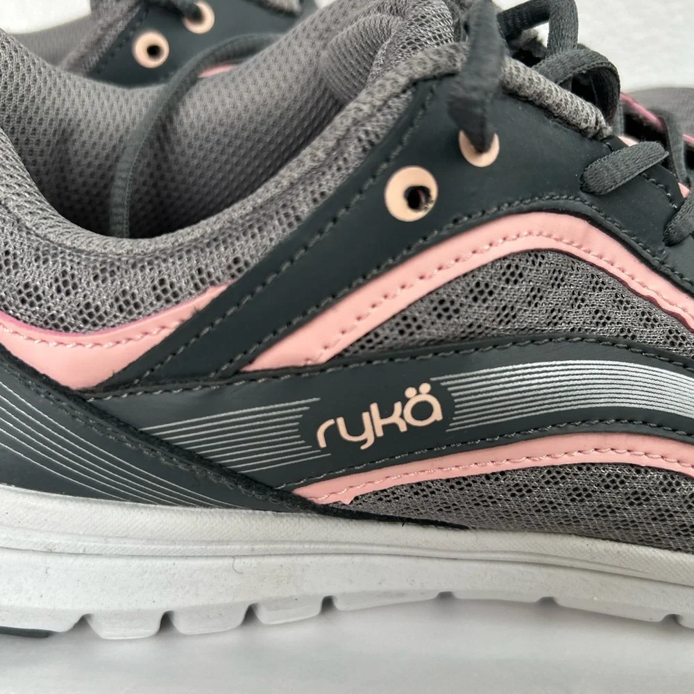 NWOB Ryka Women's Sky Walk Walking Gray and Pink Athletic Sneakers‎ - Size 10
